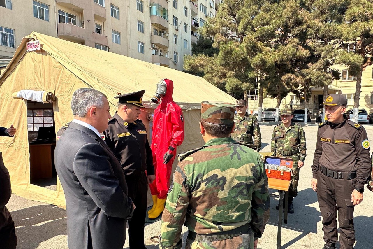 Abşeronda FHN tərəfindən mülki müdafiə məşqi təşkil edilib - FOTOLAR